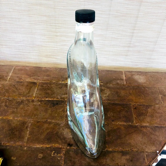 Vintage Glass Ladies High Heel Shoe Bottle With Cap - Picture 2 of 7